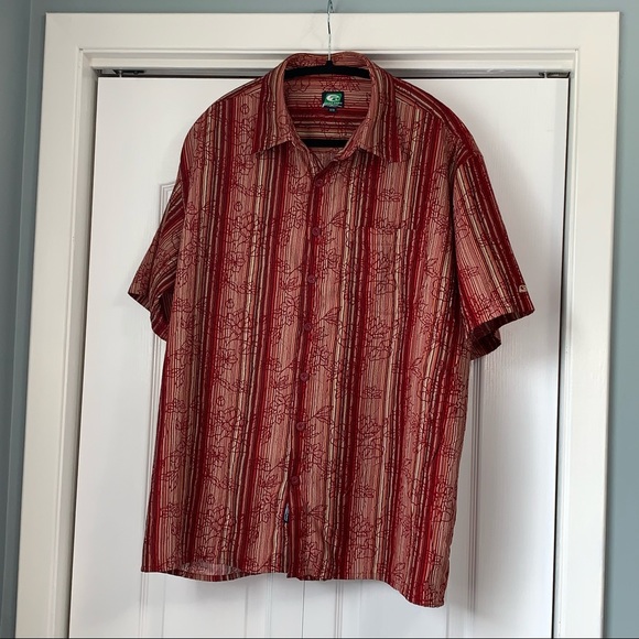 POINT ZERO Hawaiian tropical button down short sleeve shirt cruise wear - Picture 7 of 12